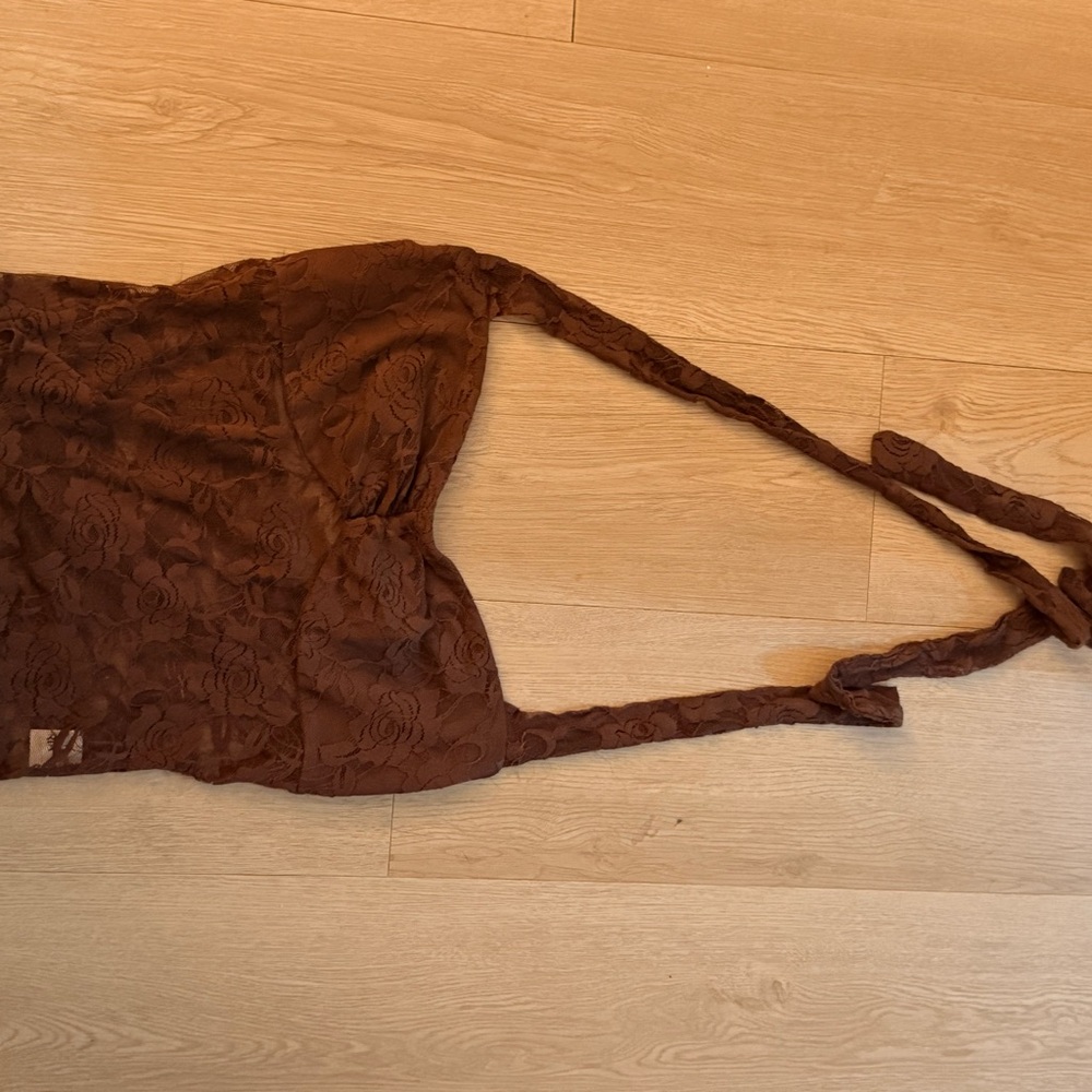 Brown Lace Halter Top